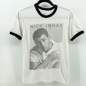 American Apparel Womens T-Shirt White Nick Jonas 2016 Tour S